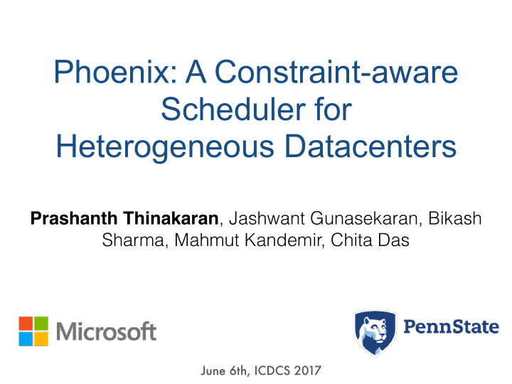 phoenix a constraint aware scheduler for heterogeneous