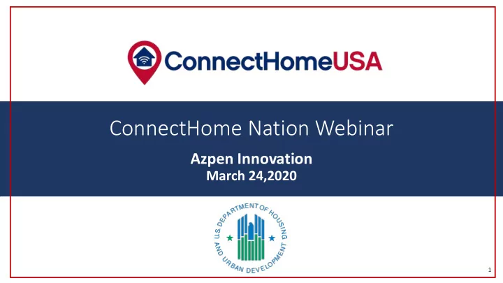 connecthome nation webinar connecthome nation webinar