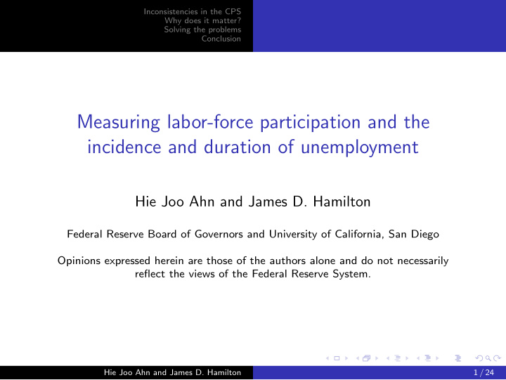 measuring labor force participation and the incidence and