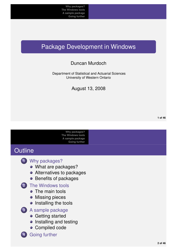 package development in windows