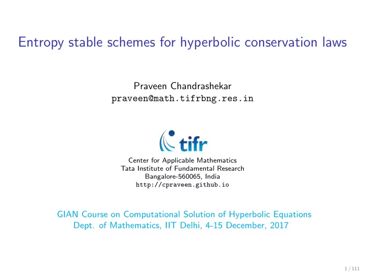 entropy stable schemes for hyperbolic conservation laws