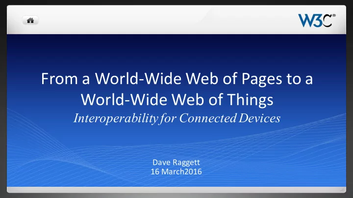 from a world wide web of pages to a world wide web of
