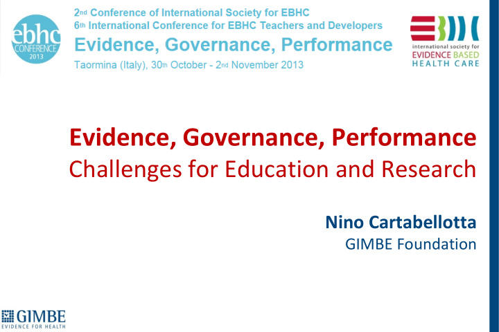 evidence governance performance