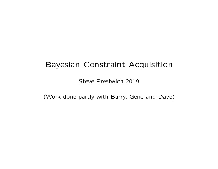 bayesian constraint acquisition