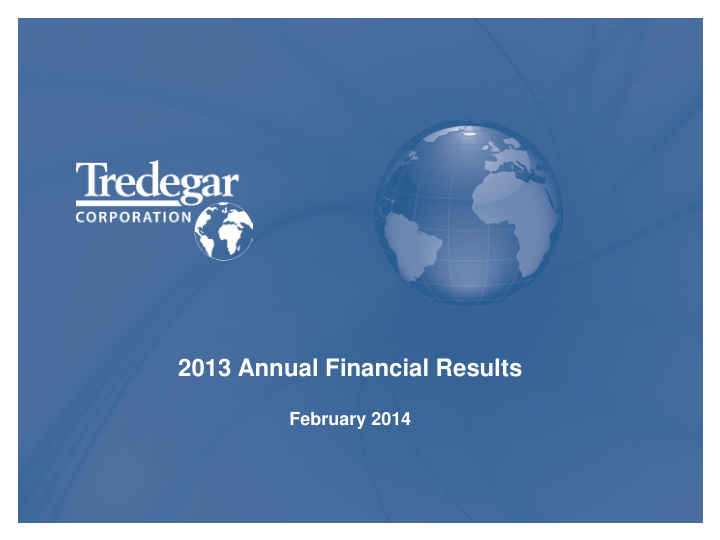 2013 annual financial results