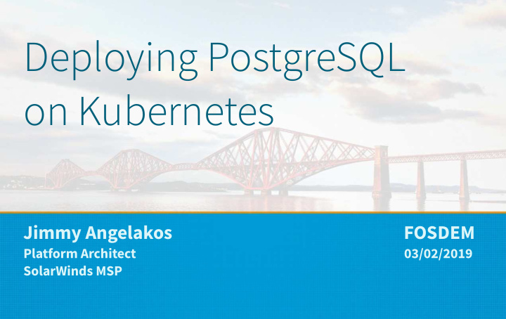 deploying postgresql on kubernetes