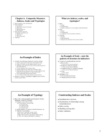 An Example of Index  An Example of Index  pattern of structure in indicators  pattern of structure