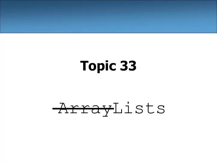 arraylists exercise