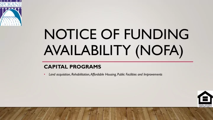 notice of funding