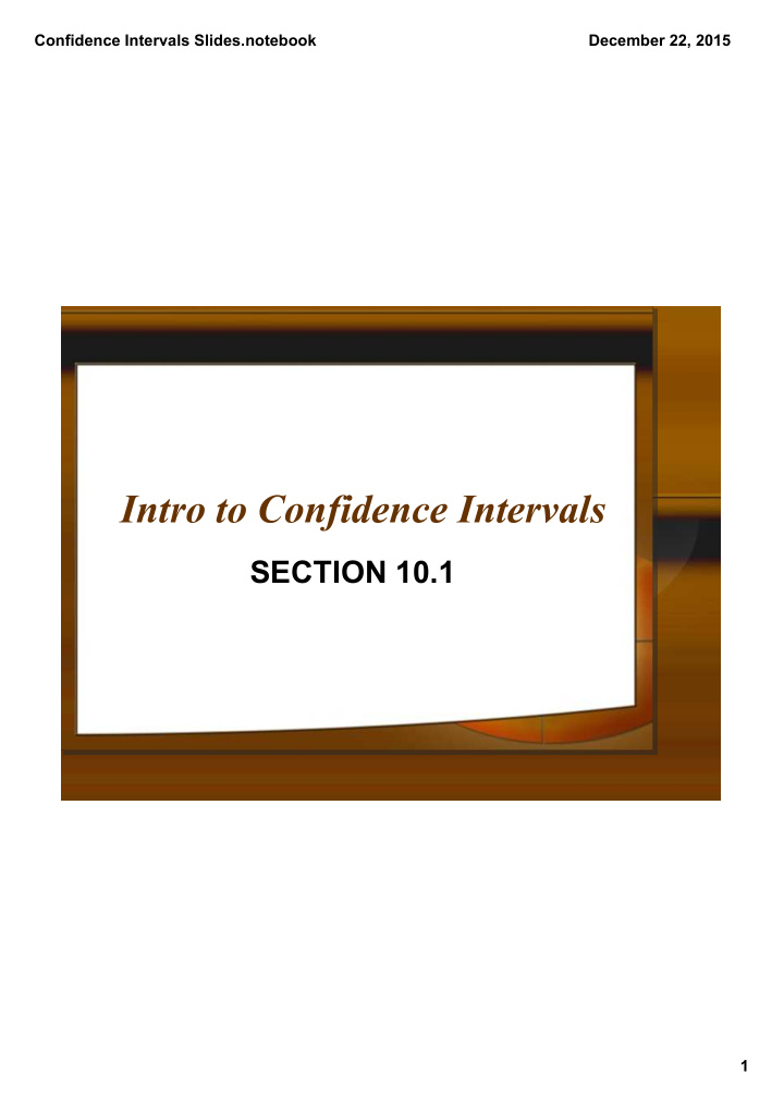 intro to confidence intervals