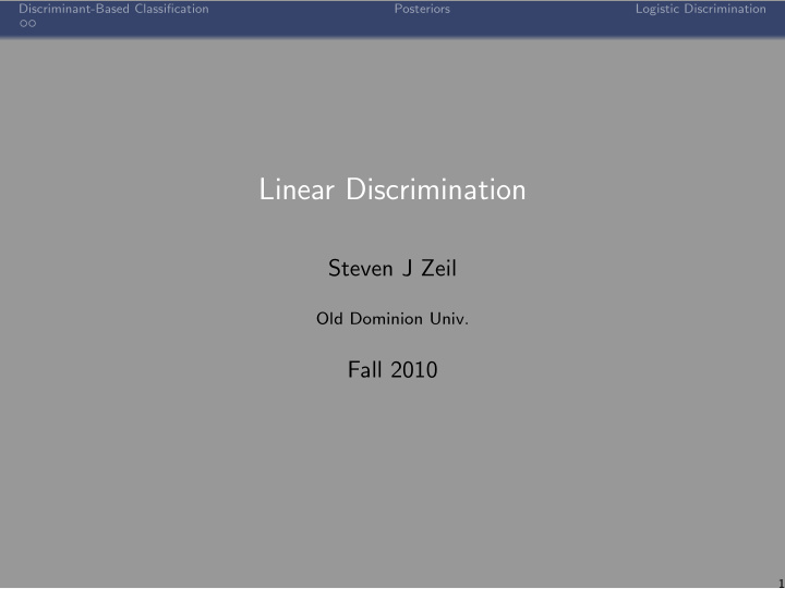 linear discrimination