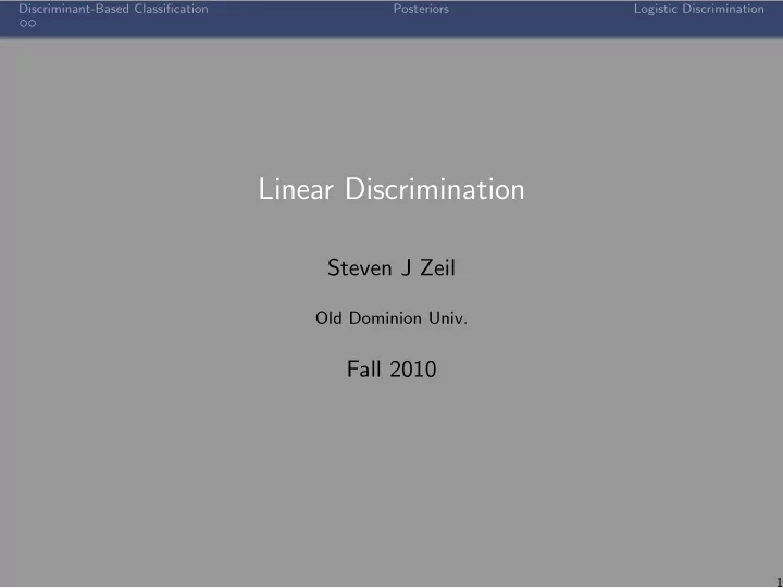 linear discrimination