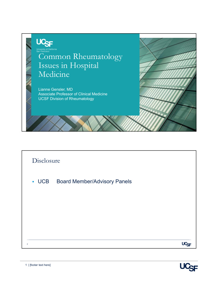 common rheumatology issues in hospital medicine
