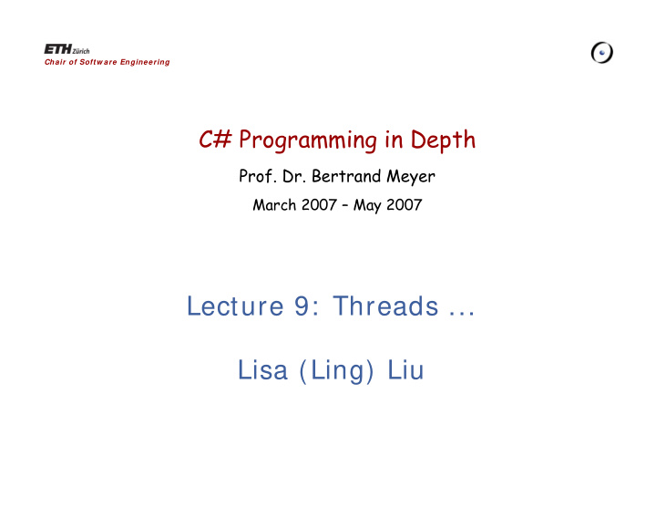 lecture 9 threads lisa ling liu overview