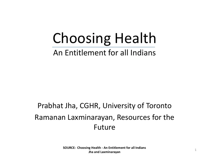 choosing health