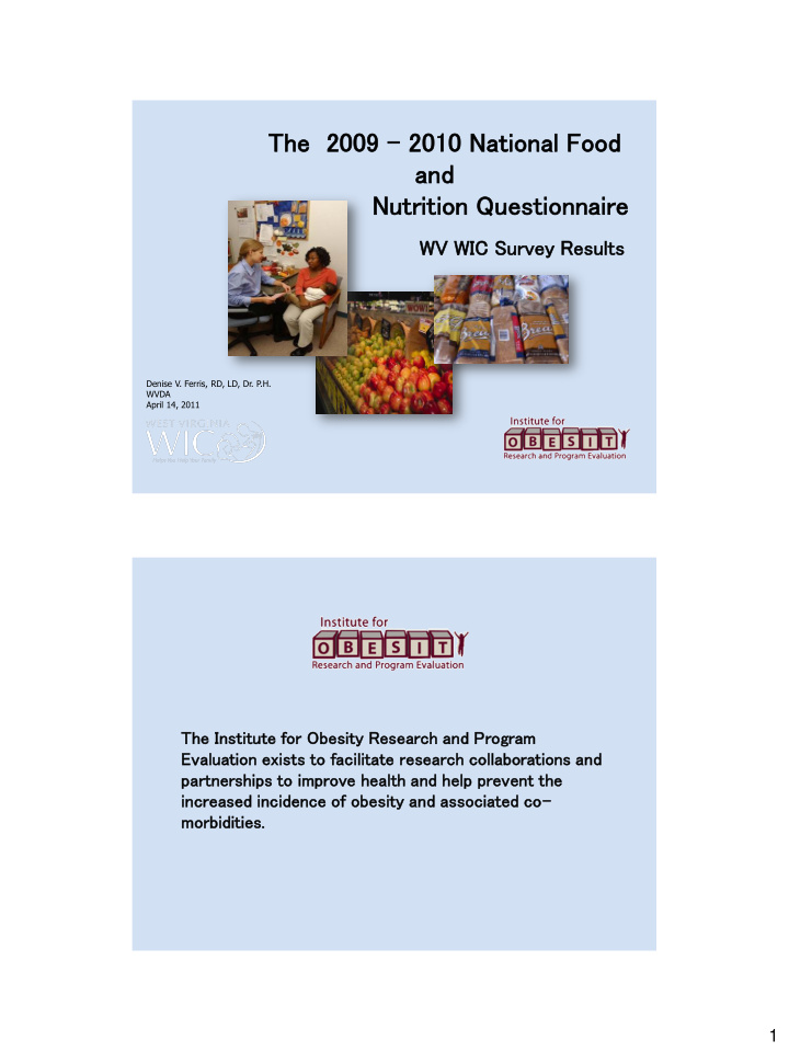 the 2009 2010 nat ational al food an and nutrition ion