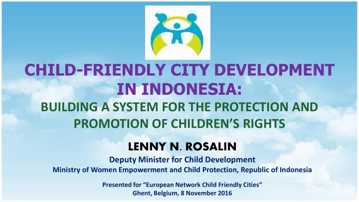 child friendly city development