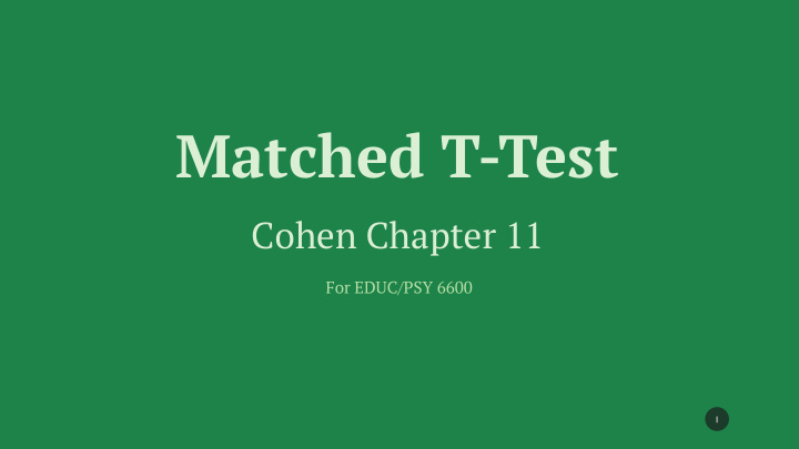 matched t test