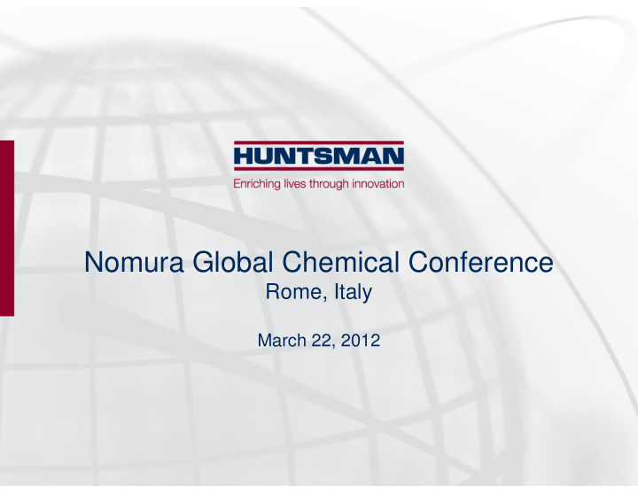 nomura global chemical conference