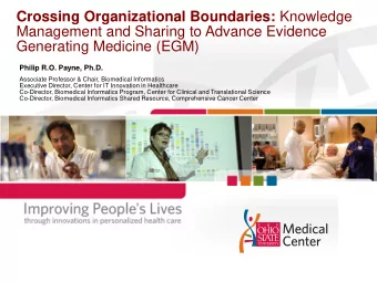 Crossing Organizational Boundaries: Knowledge  Management and Sharing to Advance Evidence