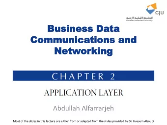 Commu  Communica  nications  tions and  and  Netw  Networ  orking  king  Abdullah Alfarrarjeh  Most