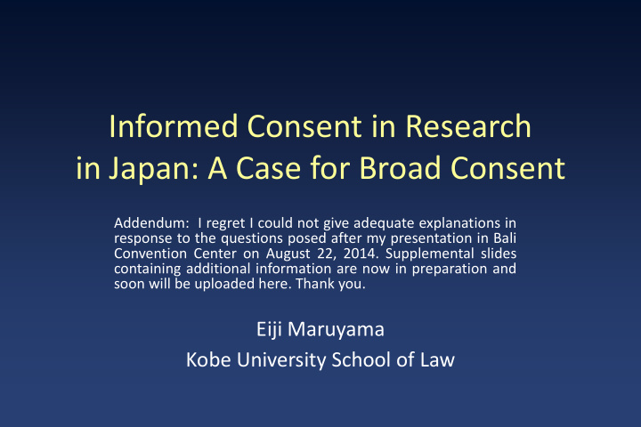 informed consent in research in japan a case for broad