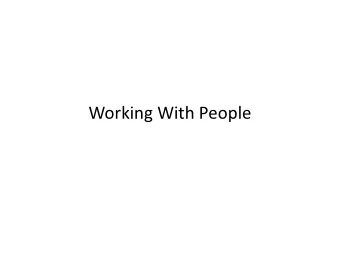 Working With People  Outline  Additional Details on Projects  Working with human subjects  CS