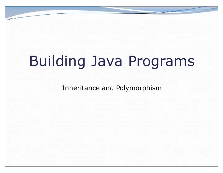 building java programs