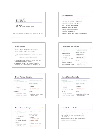 Announcements Lecture  15:   Homework  5  due  Wednesday  3/4  @