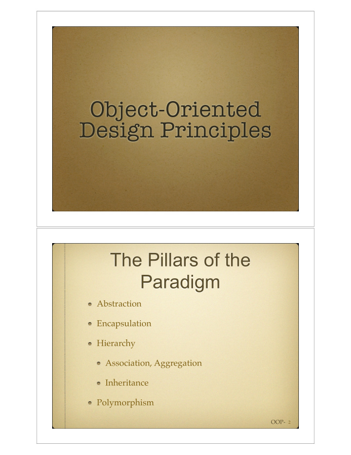 object oriented design principles