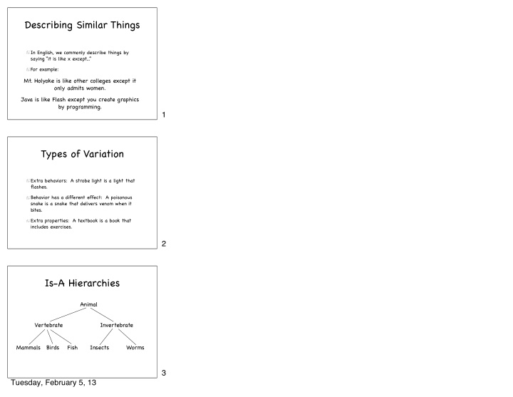 describing similar things