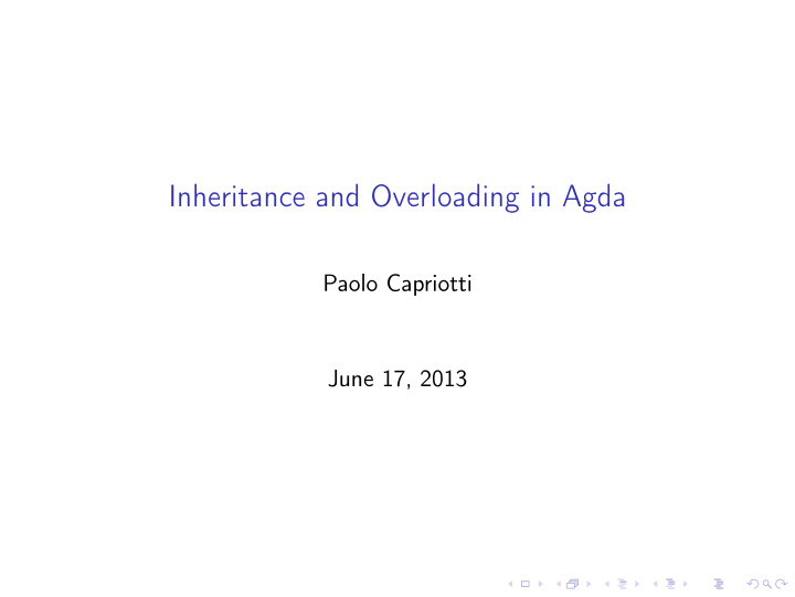 inheritance and overloading in agda