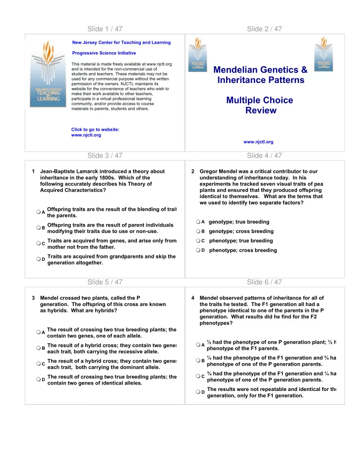 mendelian genetics