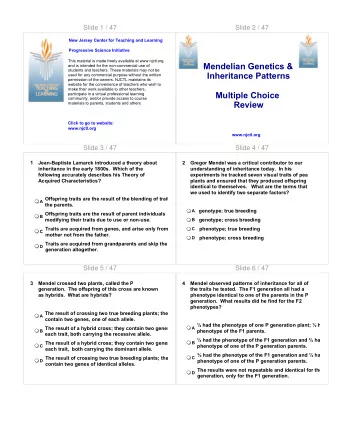 Mendelian Genetics &amp;  and is intended for the non-commercial use of  students and teachers.