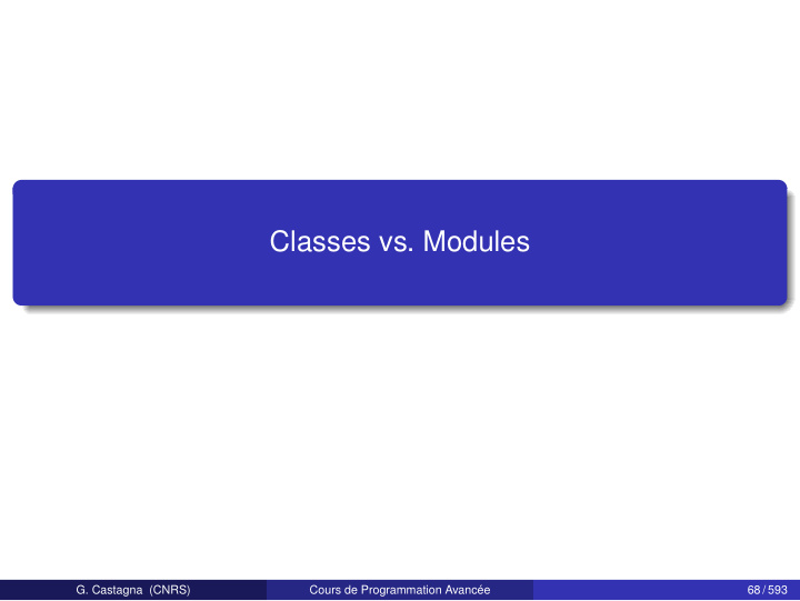 classes vs modules