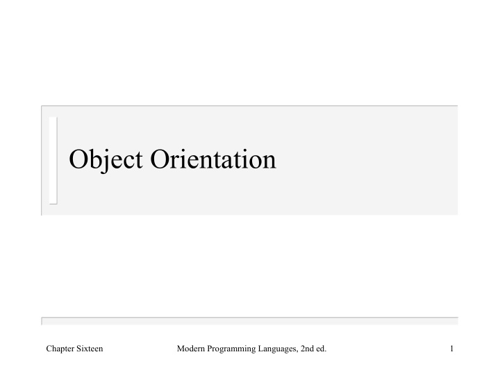 object orientation