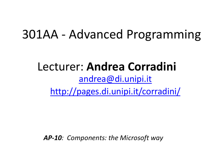 301aa advanced programming