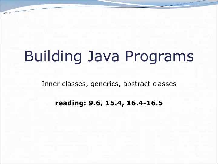 building java programs