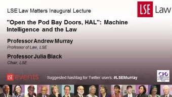 &quot;Open the Pod Bay Doors, HAL&quot;: Machine  Intelligence and the Law  Professor Andrew Murray