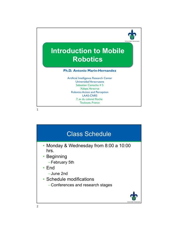introduction to mobile robotics