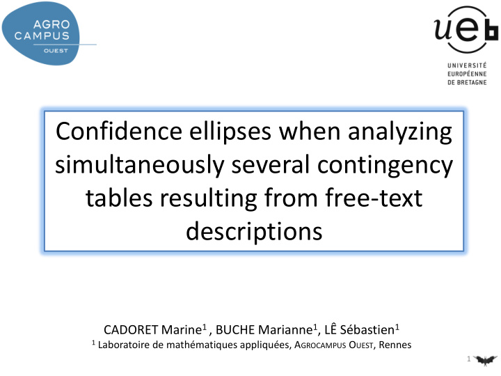 confidence ellipses when analyzing simultaneously several