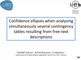 Confidence ellipses when analyzing  simultaneously several contingency  tables resulting from