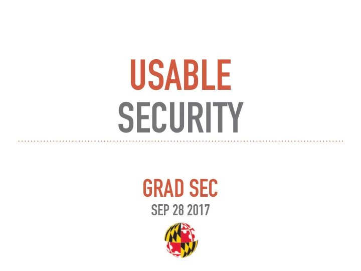 usable security