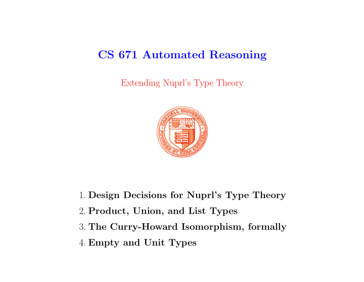 cs 671 automated reasoning