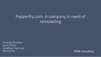 Pepperfry.com: A company in need of  remodeling  Amanda Rushton  Jesse Prent  Jonathan Faerman