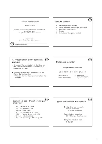 1  Arbel et al. (2001)  JDS 84: 600  Preliminary conditions changed?  1008 high-yielding cows