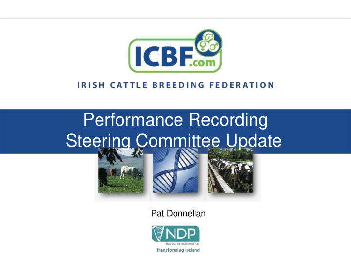 performance recording steering committee update