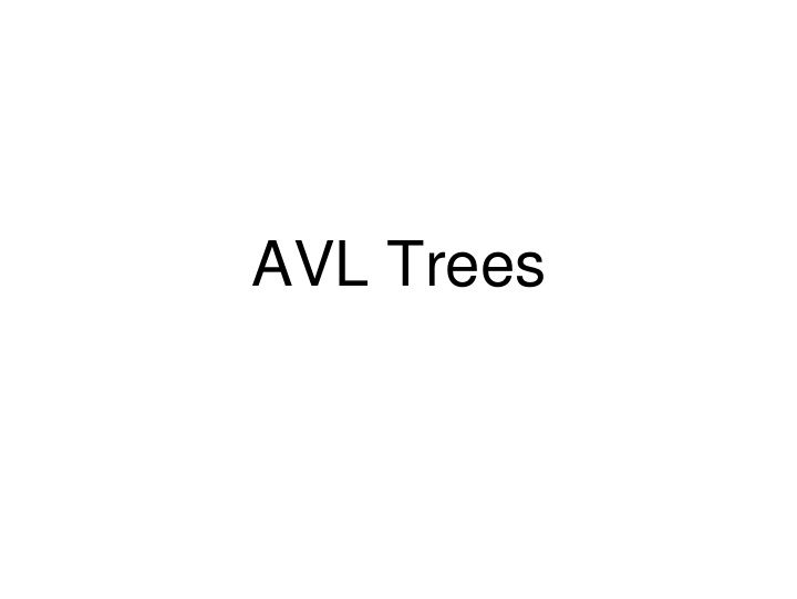 avl trees cost of the bst operations