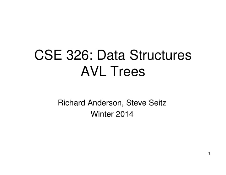 cse 326 data structures avl trees