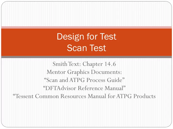 design for test scan test